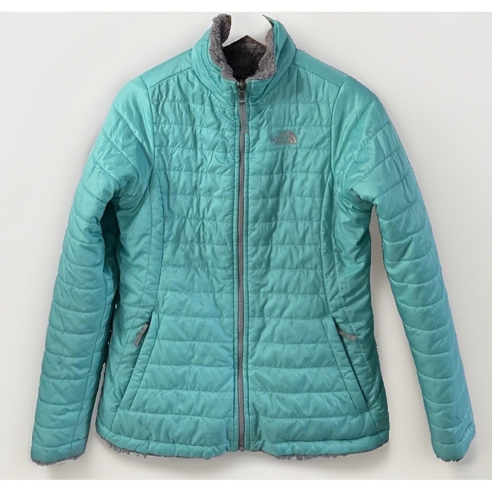 Girls The North Face Reversable Mossbud Jacket Sz XL 18 - Picture 2 of 13
